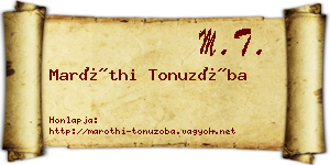 Maróthi Tonuzóba névjegykártya